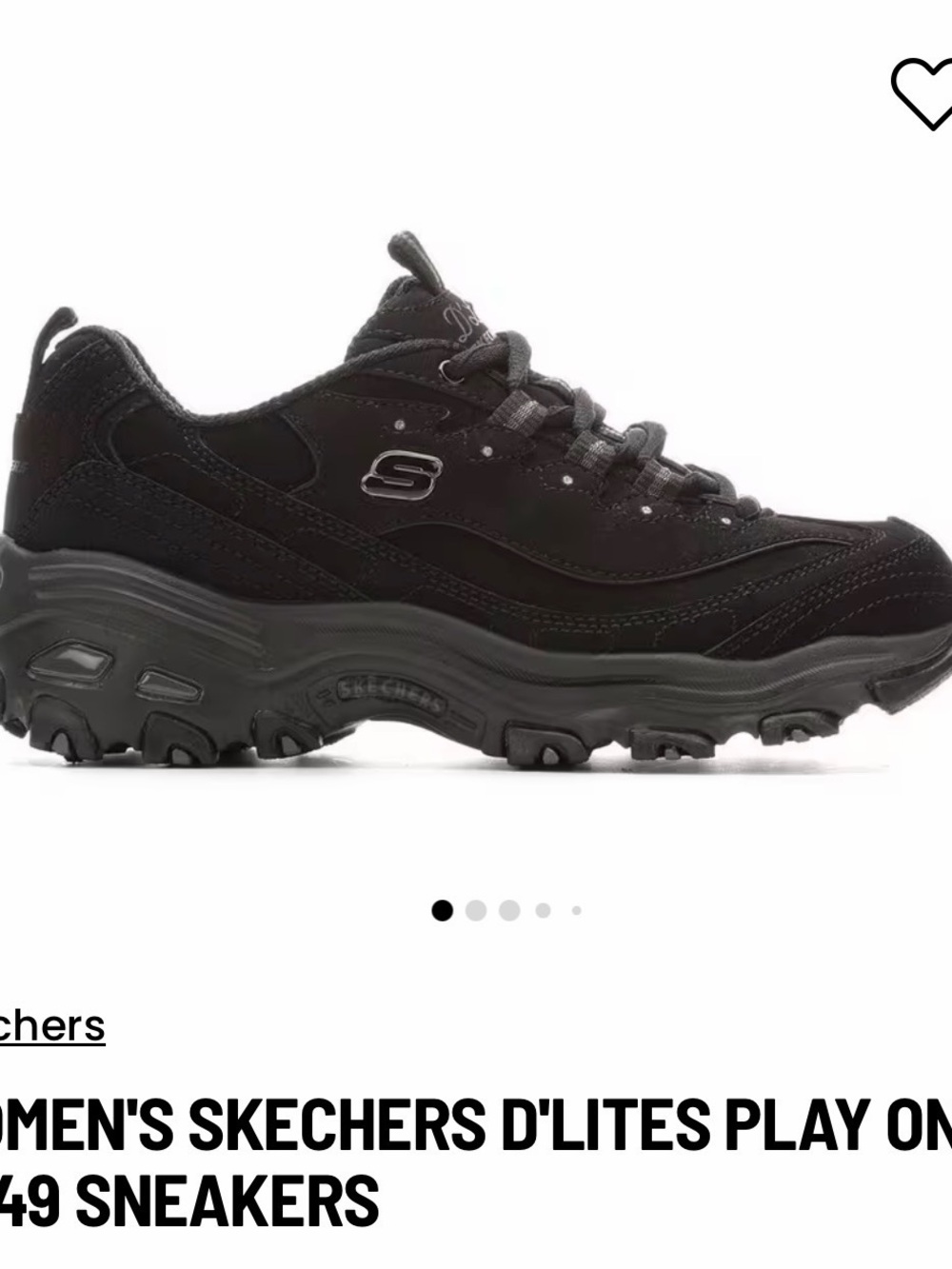NEW Skechers Black Chunky Lace-Up D'Lites Sneakers tennis shoes size 7.5 women’s
